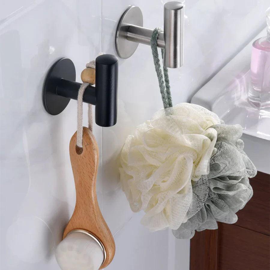 Gancho De Parede em Aço Inoxidável - Ganchos De Toalha para Banheiro - 2PCS