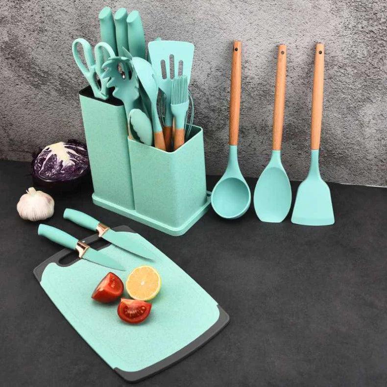 Kit de Utensílios Premium de Silicone 19 Peças