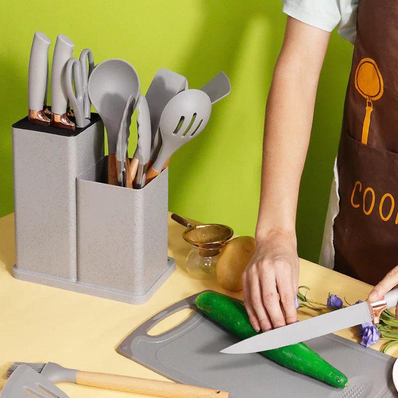 Kit de Utensílios Premium de Silicone 19 Peças