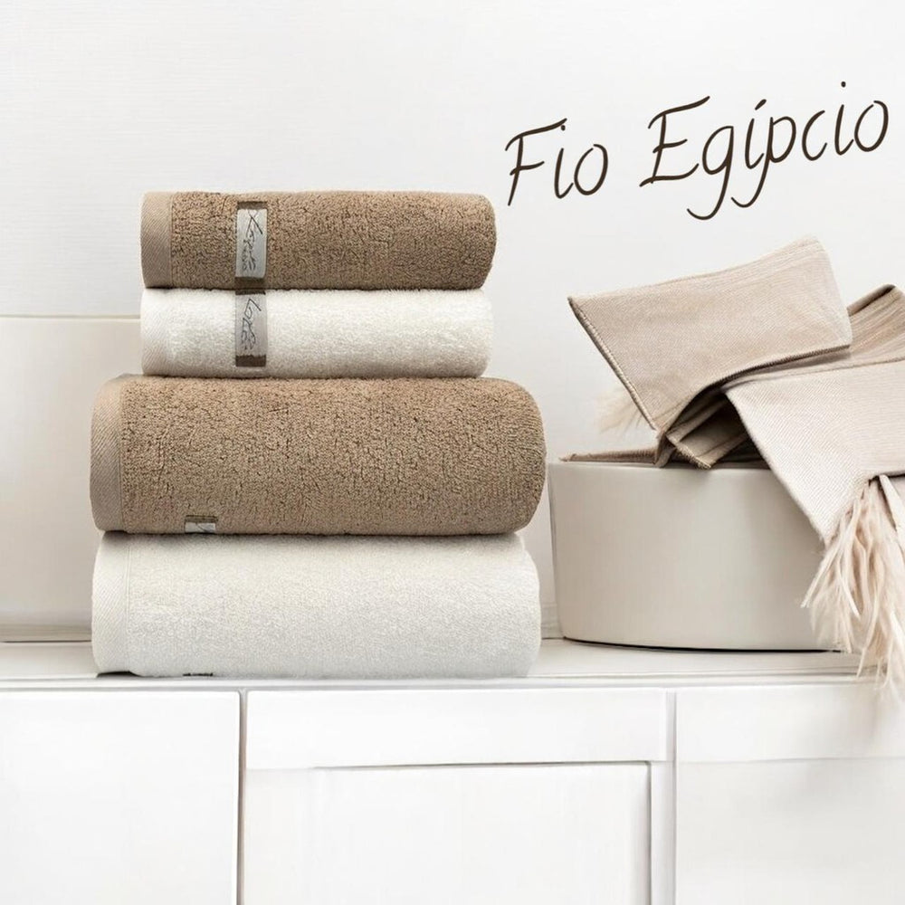 Jogo de Toalhas 4 Peças Fio Egípcio Branco Banhão + Rosto | Domus Concept