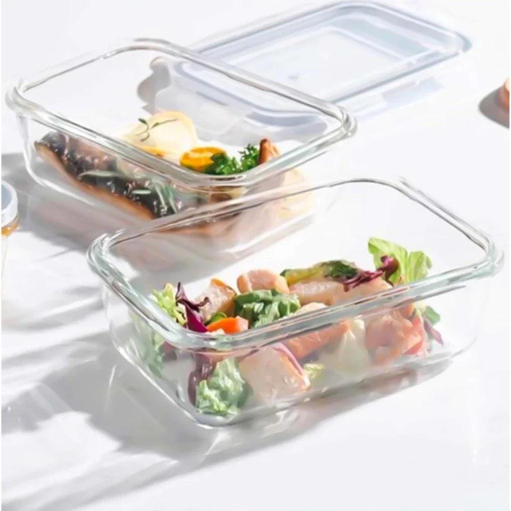 Kit Potes de Vidro Hermético Retangular 5 ou 10 Unidades - Domus Concept