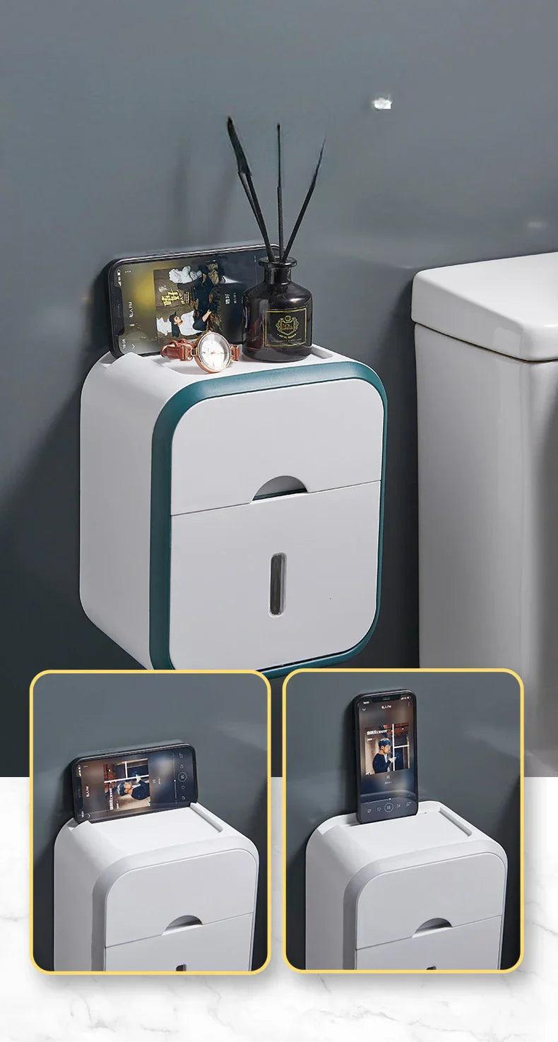 Caixa Para Papel Higiênico - Com Suporte Para Celular