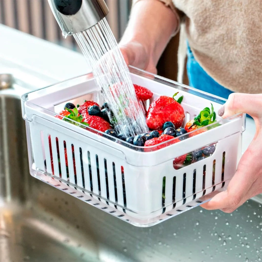 Pote Hermético Organizador de Geladeira Em Dobro - Domus Concept [ESQUENTA BLACK]