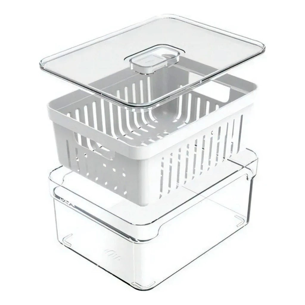 Pote Hermético Organizador de Geladeira Em Dobro - Domus Concept [ESQUENTA BLACK]