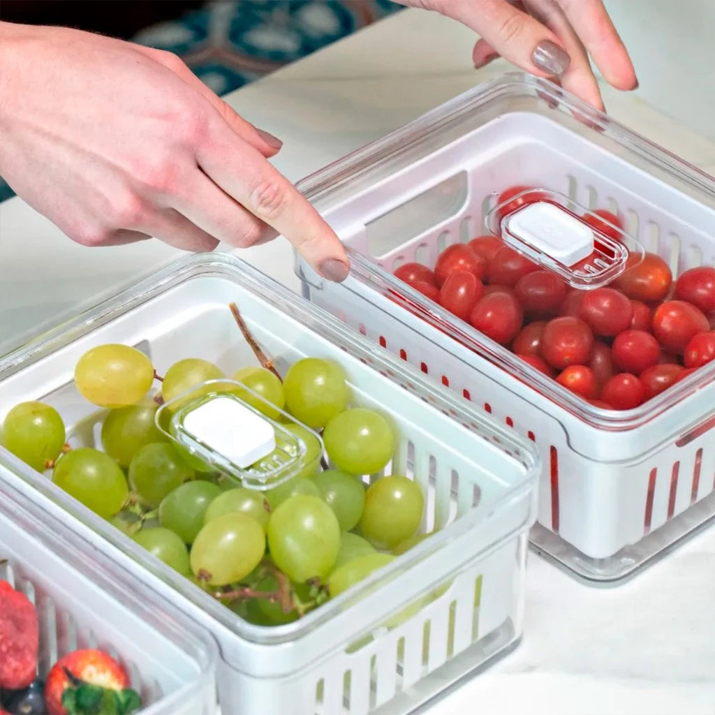 Pote Hermético Organizador de Geladeira Em Dobro - Domus Concept [ESQUENTA BLACK]