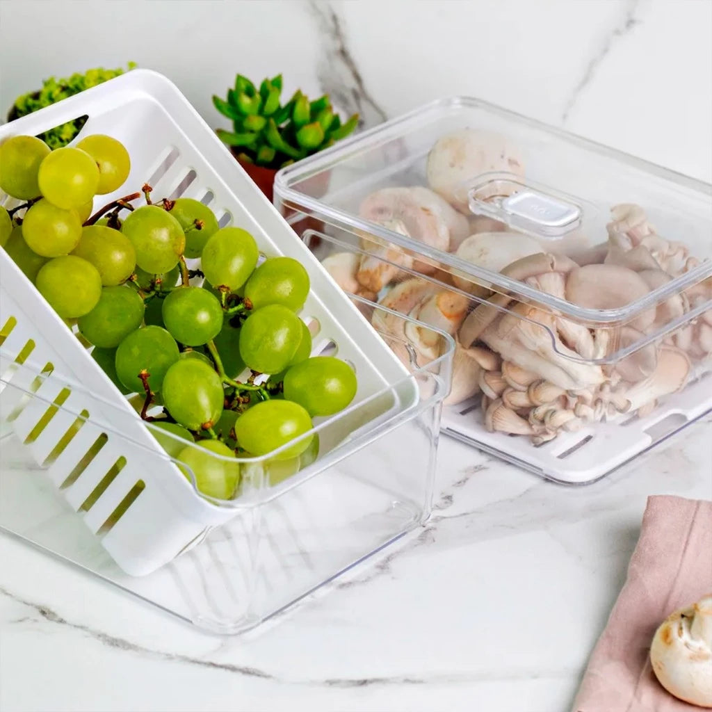 Pote Hermético Organizador de Geladeira Em Dobro - Domus Concept [ESQUENTA BLACK]