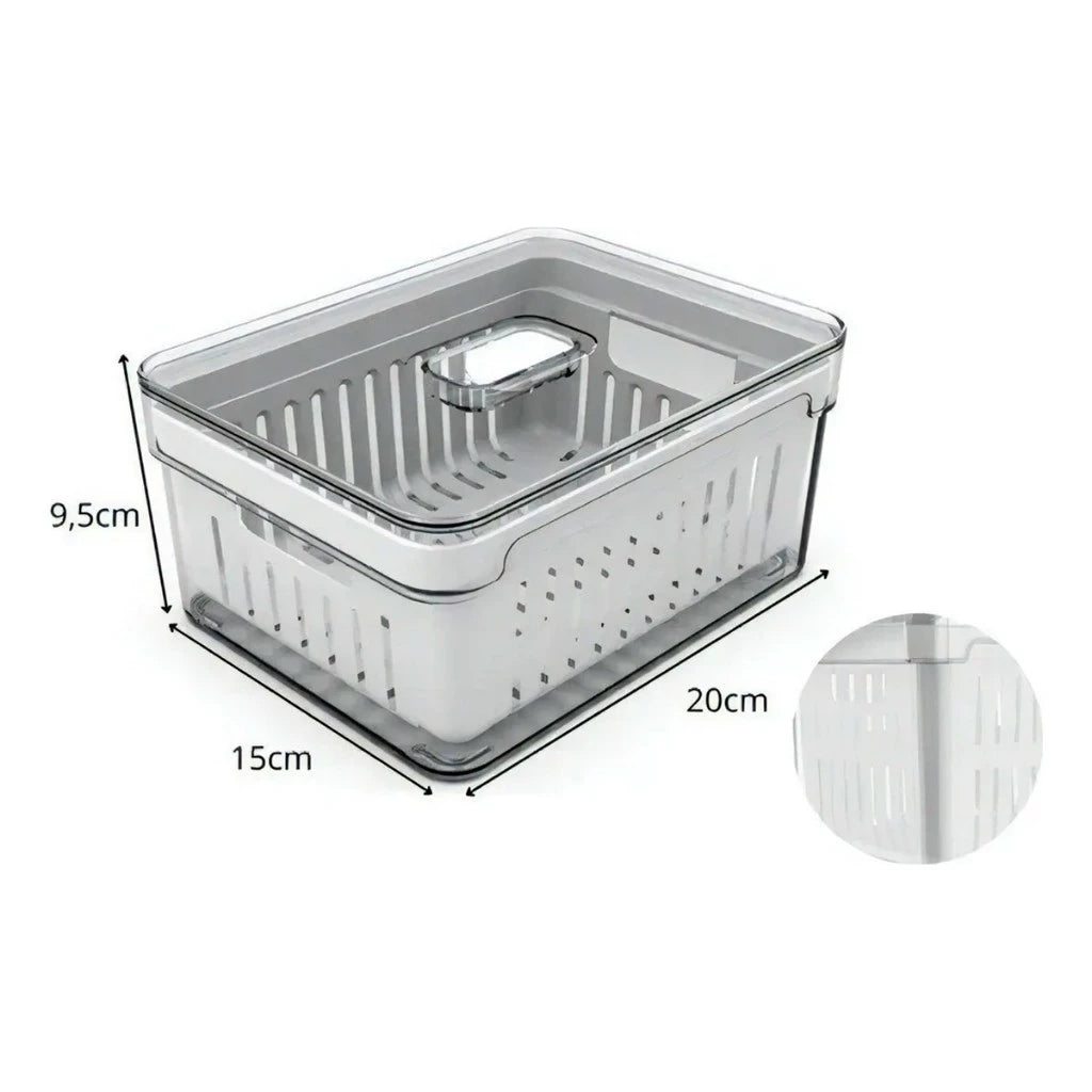 Pote Hermético Organizador de Geladeira Em Dobro - Domus Concept [ESQUENTA BLACK]