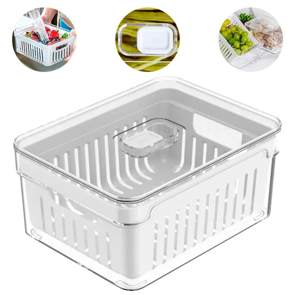 Pote Hermético Organizador de Geladeira Em Dobro - Domus Concept [ESQUENTA BLACK]